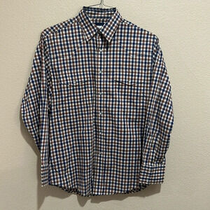 WRANGLER Men’s Pearl Snap Long Sleeve Shirt, Size L